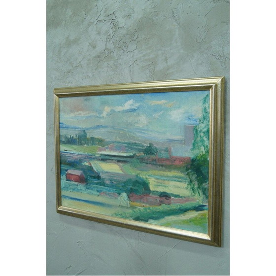 Image 1 of Paysage impressionniste vintage à l'huile sur toile de Carl-Erik Billström Suède 1970