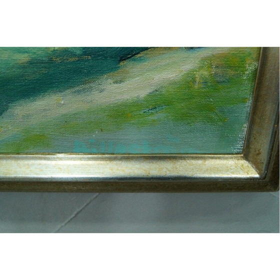 Image 1 of Paysage impressionniste vintage à l'huile sur toile de Carl-Erik Billström Suède 1970
