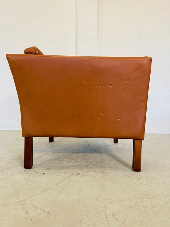 Image 1 of Mid Century Vintage Scandinavian Leather Lounge Chair In Cognac Leather