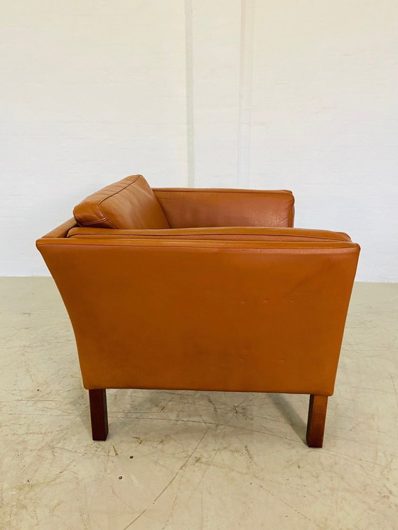 Image 1 of Mid Century Vintage Scandinavian Leather Lounge Chair In Cognac Leather