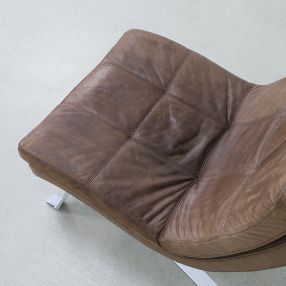 Image 1 of Fauteuil design danois cuir acier inoxydable