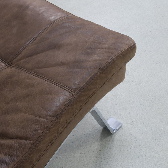 Image 1 of Fauteuil design danois cuir acier inoxydable