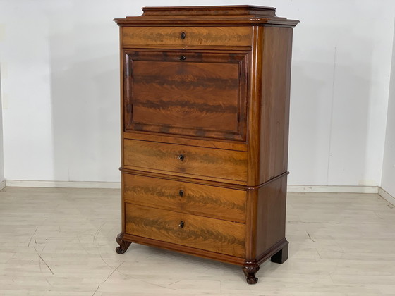 Image 1 of Louis philippe secrétaire armoire bureau commode antique