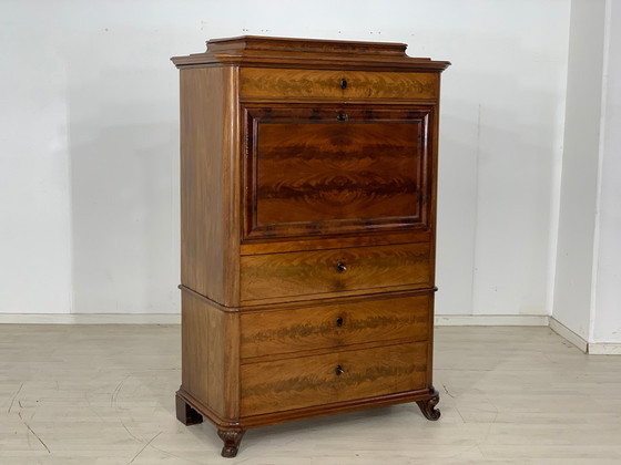 Image 1 of Louis philippe secrétaire armoire bureau commode antique