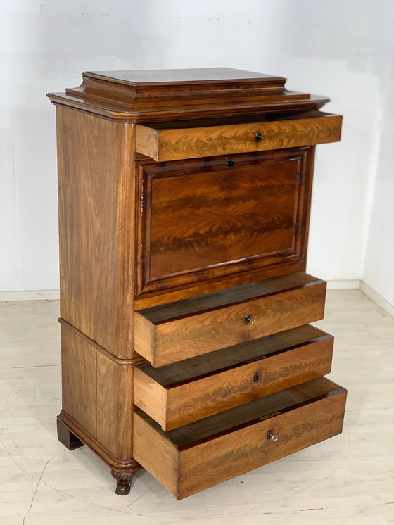 Image 1 of Louis philippe secrétaire armoire bureau commode antique