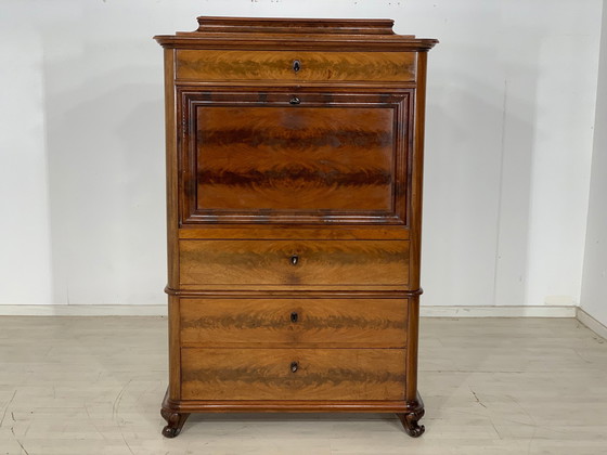 Image 1 of Louis philippe secrétaire armoire bureau commode antique