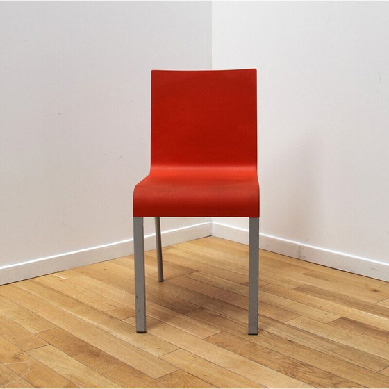 Image 1 of Chaises vintage ".03" en plastique rouge et métal par Martin Van Severen pour Vitra