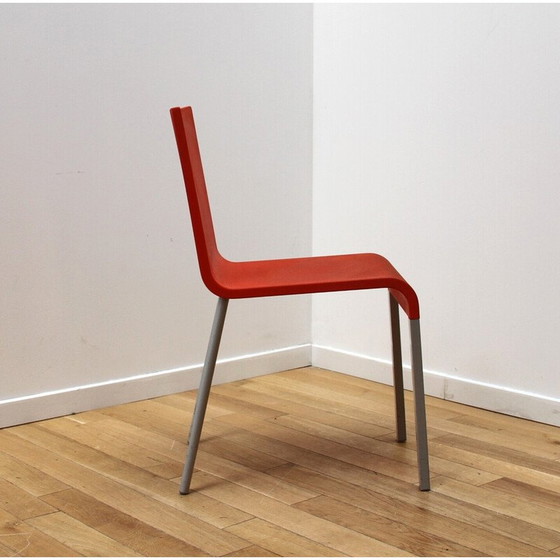 Image 1 of Chaises vintage ".03" en plastique rouge et métal par Martin Van Severen pour Vitra