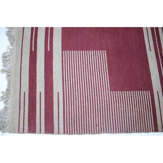 Image 1 of Tapis géométrique abstrait vintage d'Antonín Kybal, Tchécoslovaquie 1948