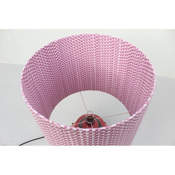 Image 1 of Lampe de table vintage en céramique Majolica et textile, Italie, années 1970