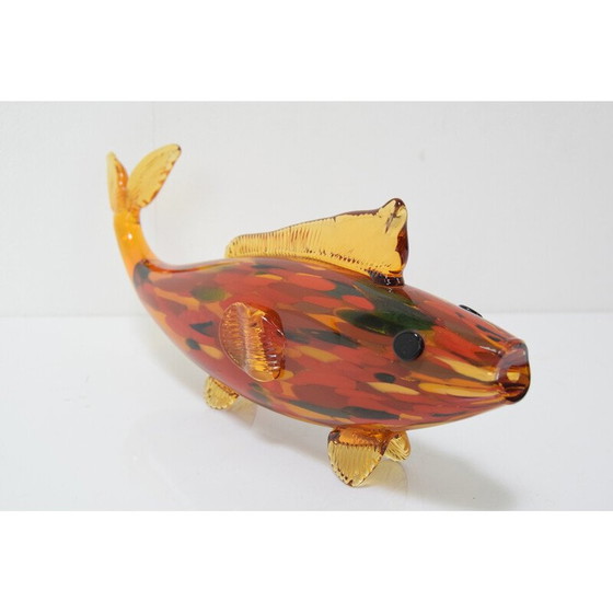 Image 1 of Poisson en verre vintage par Novy Bor, Tchécoslovaquie 1970
