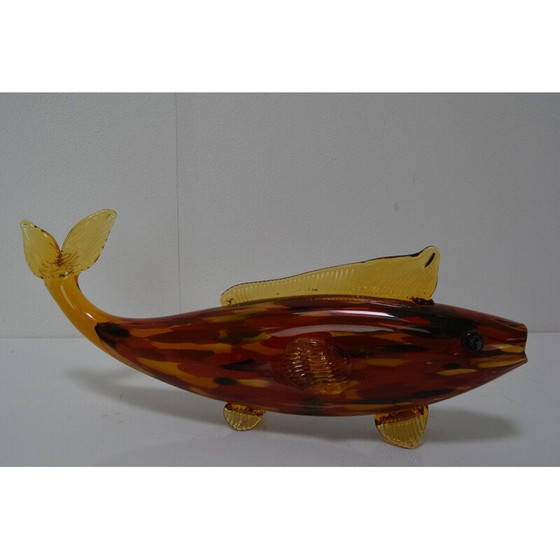 Image 1 of Poisson en verre vintage par Novy Bor, Tchécoslovaquie 1970