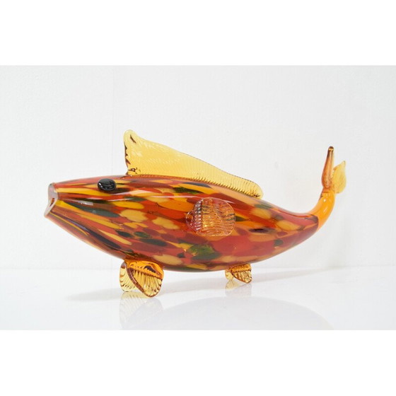 Image 1 of Poisson en verre vintage par Novy Bor, Tchécoslovaquie 1970