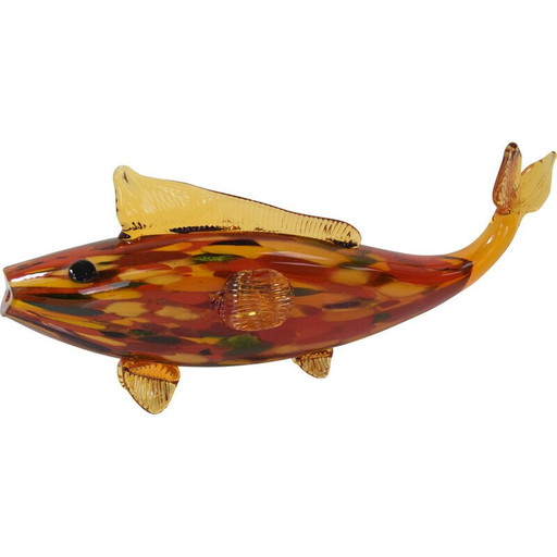 Poisson en verre vintage par Novy Bor, Tchécoslovaquie 1970