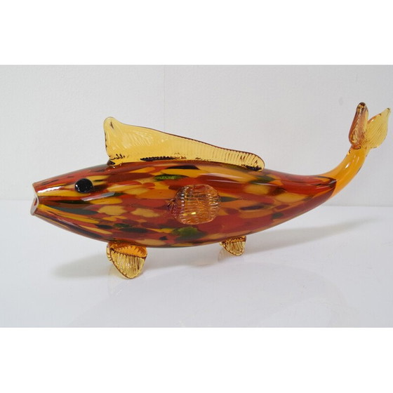 Image 1 of Poisson en verre vintage par Novy Bor, Tchécoslovaquie 1970