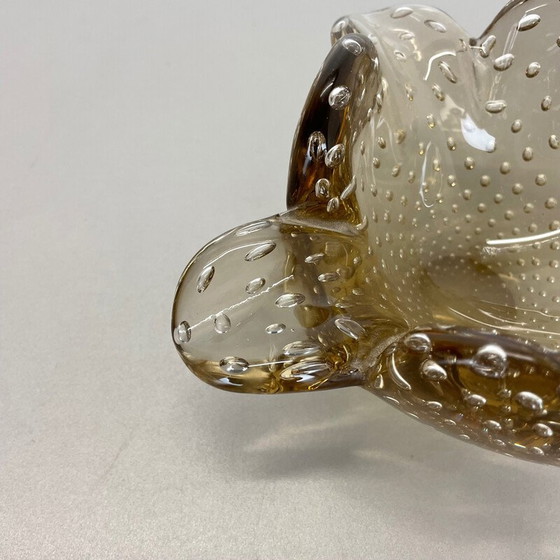 Image 1 of Cendrier vintage en verre bullé de Murano par Barovier et Toso, Italie, années 1970