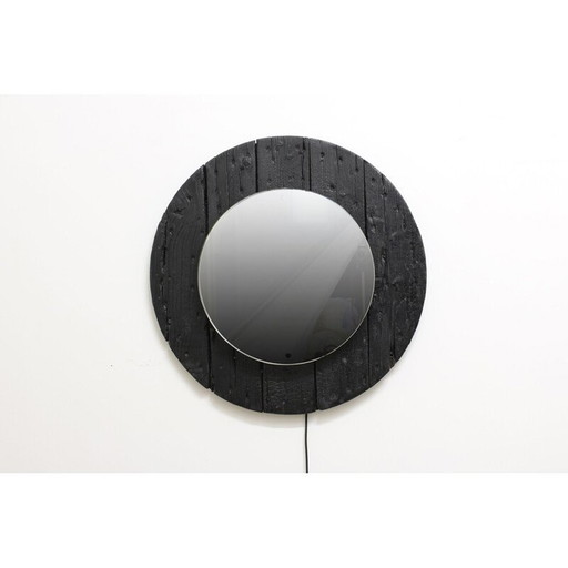Miroir noir vintage 1970