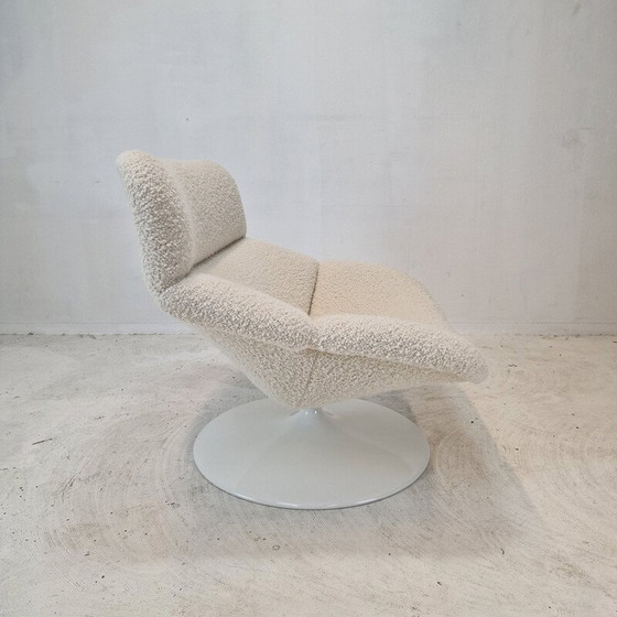 Image 1 of Fauteuil vintage avec ottoman en bois et métal par Geoffrey Harcourt pour Artifort, 1970