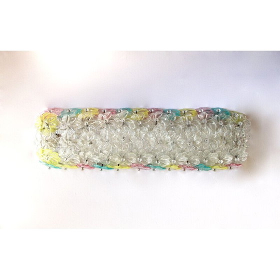 Image 1 of Lampe vintage en métal laqué blanc Barchetta Murano Roses, Italie 1950