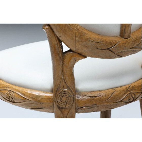 Image 1 of Chaise vintage en bois sculptée à la main, 1960