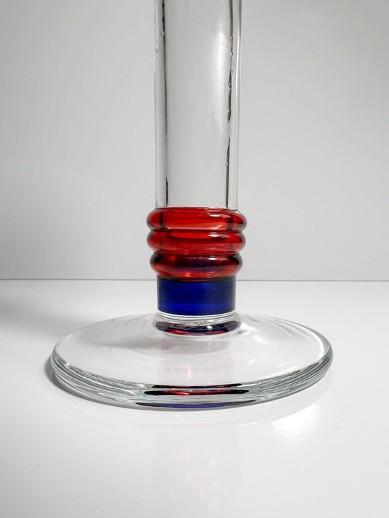 Image 1 of Vintage Leonardo Vase en verre Postmodern Memphis Milano 80Er 90Er