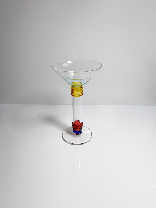 Vintage Leonardo Vase en verre Postmodern Memphis Milano 80Er 90Er