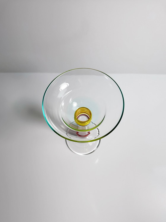 Image 1 of Vintage Leonardo Vase en verre Postmodern Memphis Milano 80Er 90Er