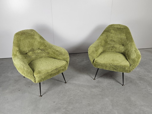 Ensemble Vintage Fauteuil Français Vert Tilleul