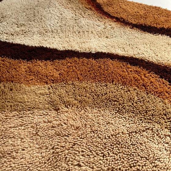 Image 1 of Tapis Vintage "Wave" en Rya à poils hauts par Prinstapijt Desso, Pays-Bas 1970