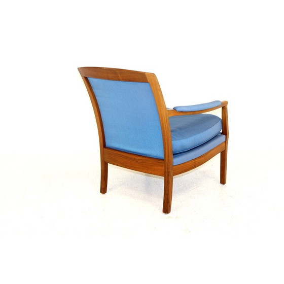 Image 1 of Fauteuil vintage en noyer et tissu, Suède 1960