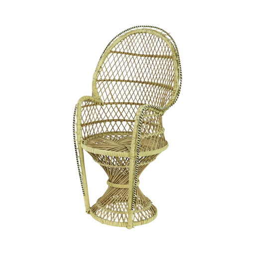 Vintage Emanuelle Chaise de poupée Chaise en paon Chaise en paon 40Cm