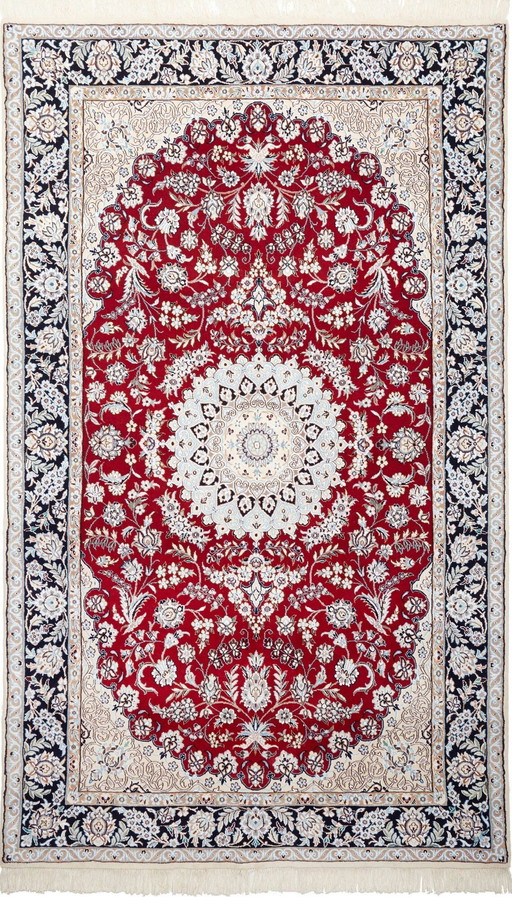 Elégant tapis persan noué à la main Naïn 9 Lah- Size. 248 X 146 cm -No.401593-01