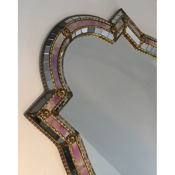 Image 1 of Miroir à facettes vintage avec mosaïque, 1970