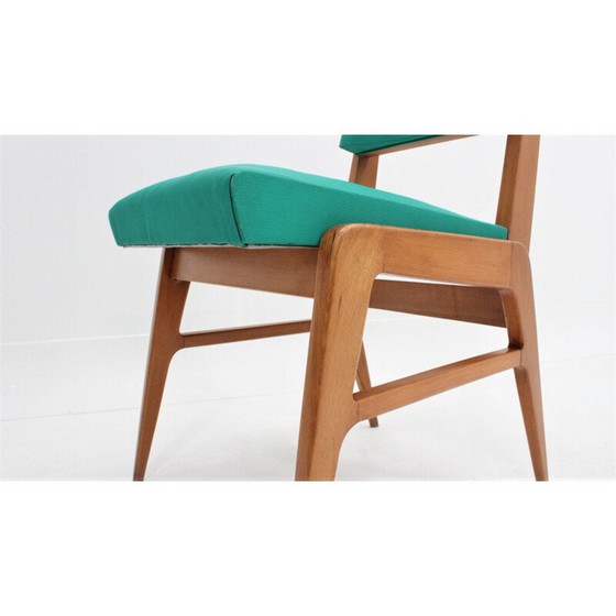 Image 1 of Ensemble de 4 chaises de salle à manger françaises du milieu du siècle dernier, années 1950