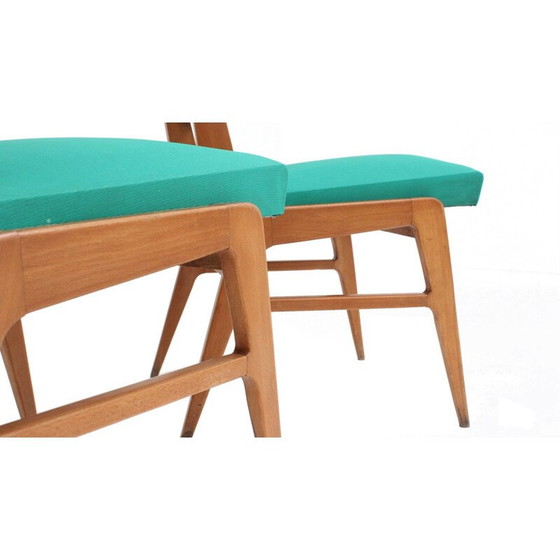 Image 1 of Ensemble de 4 chaises de salle à manger françaises du milieu du siècle dernier, années 1950