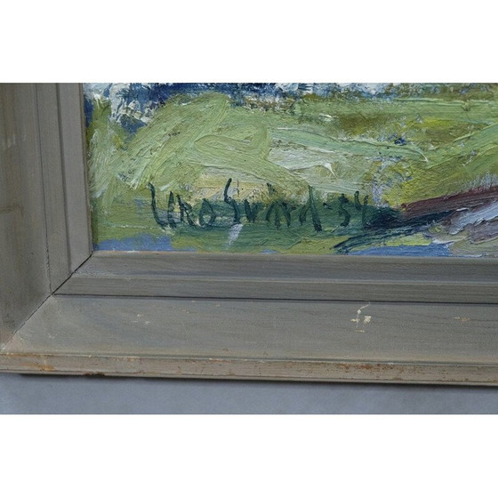 Image 1 of Peinture à l'huile suédoise d'époque, paysage, par Uno Svärd, 1954