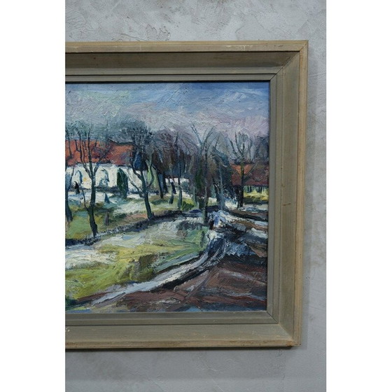 Image 1 of Peinture à l'huile suédoise d'époque, paysage, par Uno Svärd, 1954