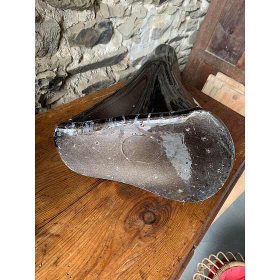 Image 1 of Vase vintage en céramique émaillée noire, 1970