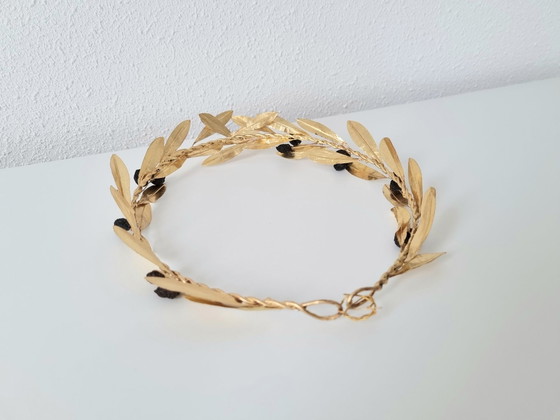 Image 1 of Couronne de laurier grecque / romaine en or 24 ct avec feuilles d'olivier