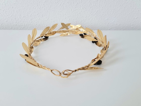 Image 1 of Couronne de laurier grecque / romaine en or 24 ct avec feuilles d'olivier