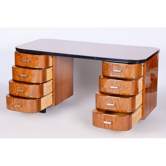 Image 1 of Bureau vintage Art Déco en noyer par J. Halabala pour Up Závody, Tchécoslovaquie 1950