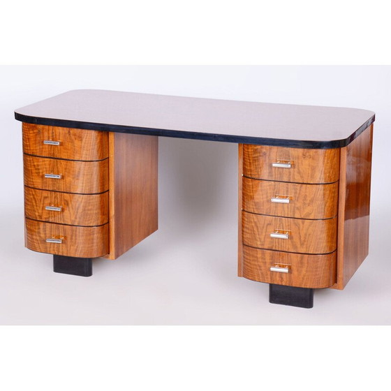 Image 1 of Bureau vintage Art Déco en noyer par J. Halabala pour Up Závody, Tchécoslovaquie 1950