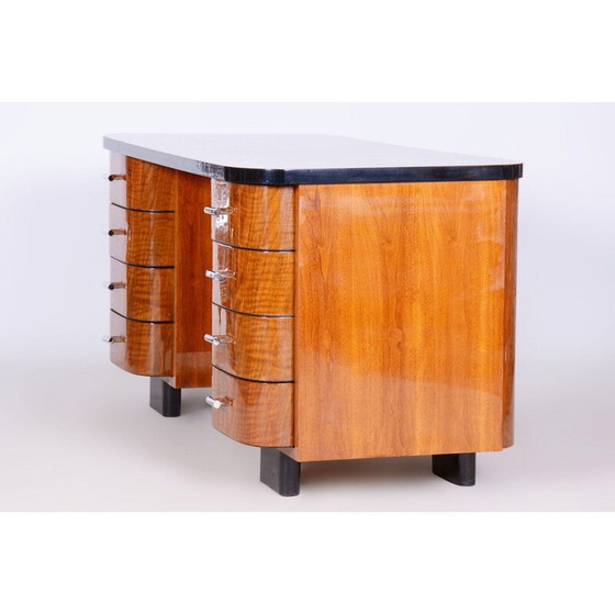Image 1 of Bureau vintage Art Déco en noyer par J. Halabala pour Up Závody, Tchécoslovaquie 1950