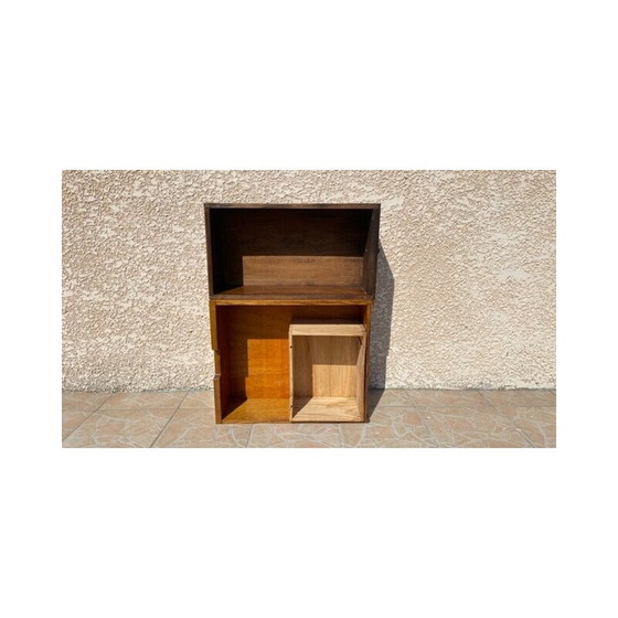 Image 1 of Etagère géométrique vintage en bois de chêne