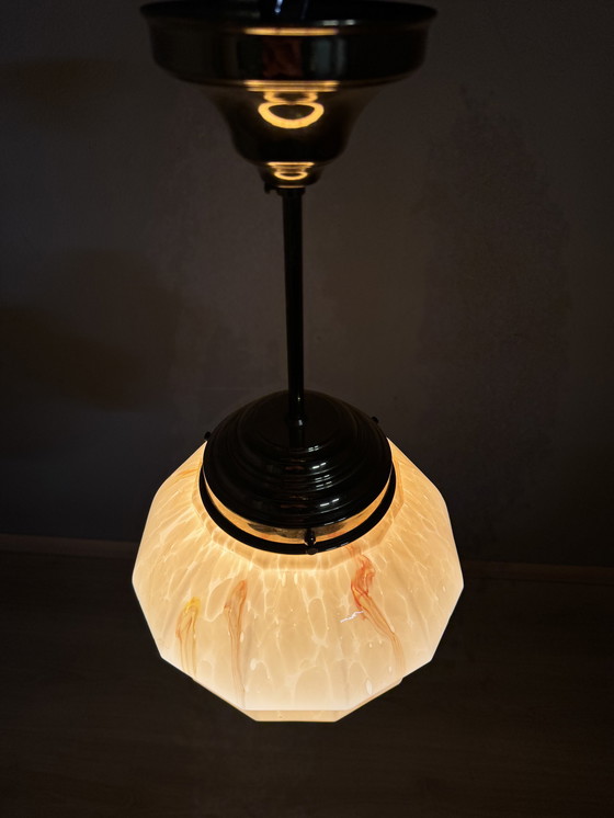 Image 1 of Lampe pendante marbrée de style Art Decor