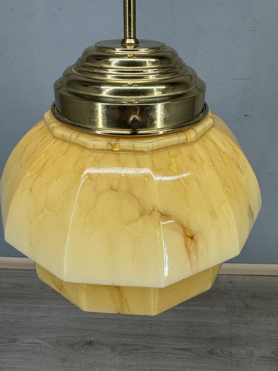 Image 1 of Lampe pendante marbrée de style Art Decor