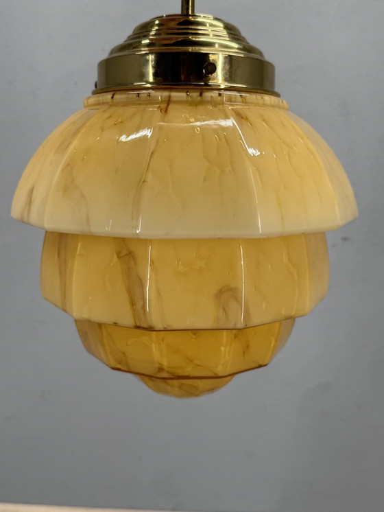 Image 1 of Lampe pendante marbrée de style Art Decor