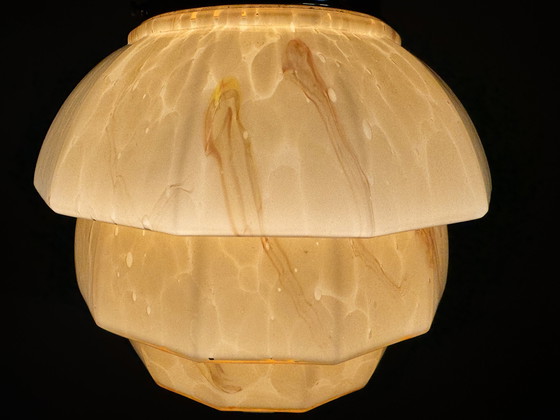 Image 1 of Lampe pendante marbrée de style Art Decor