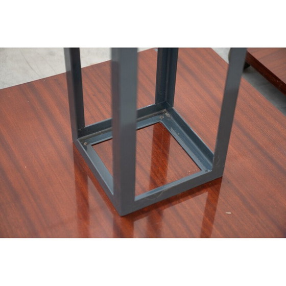 Image 1 of Ensemble de 4 cintres vintage en bois et laiton, Italie 1970