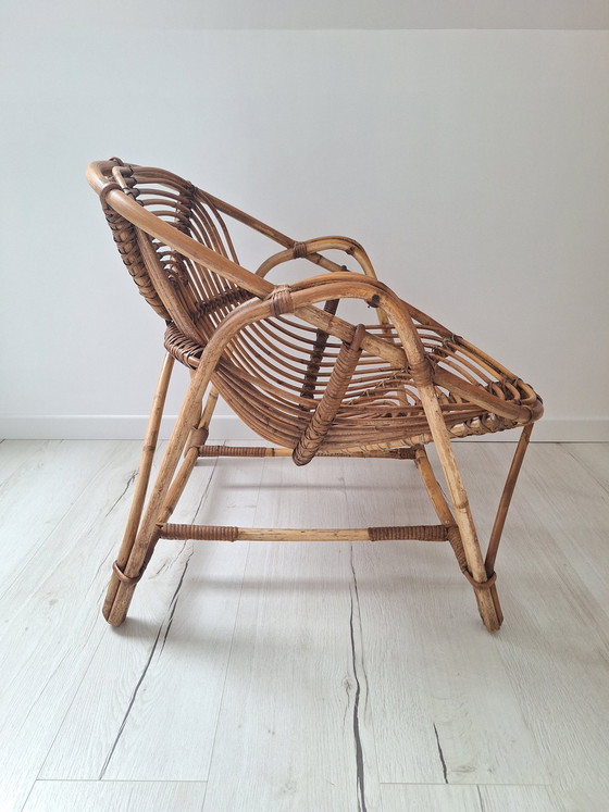 Image 1 of Fauteuil Corbeille Vintage En Rotin